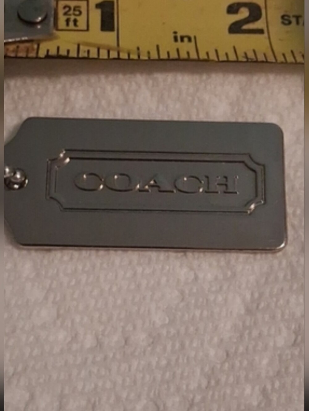 Coach Silver-Tone Hang Tag  with Ball Chain. Firm Price. No Bundle Discount.